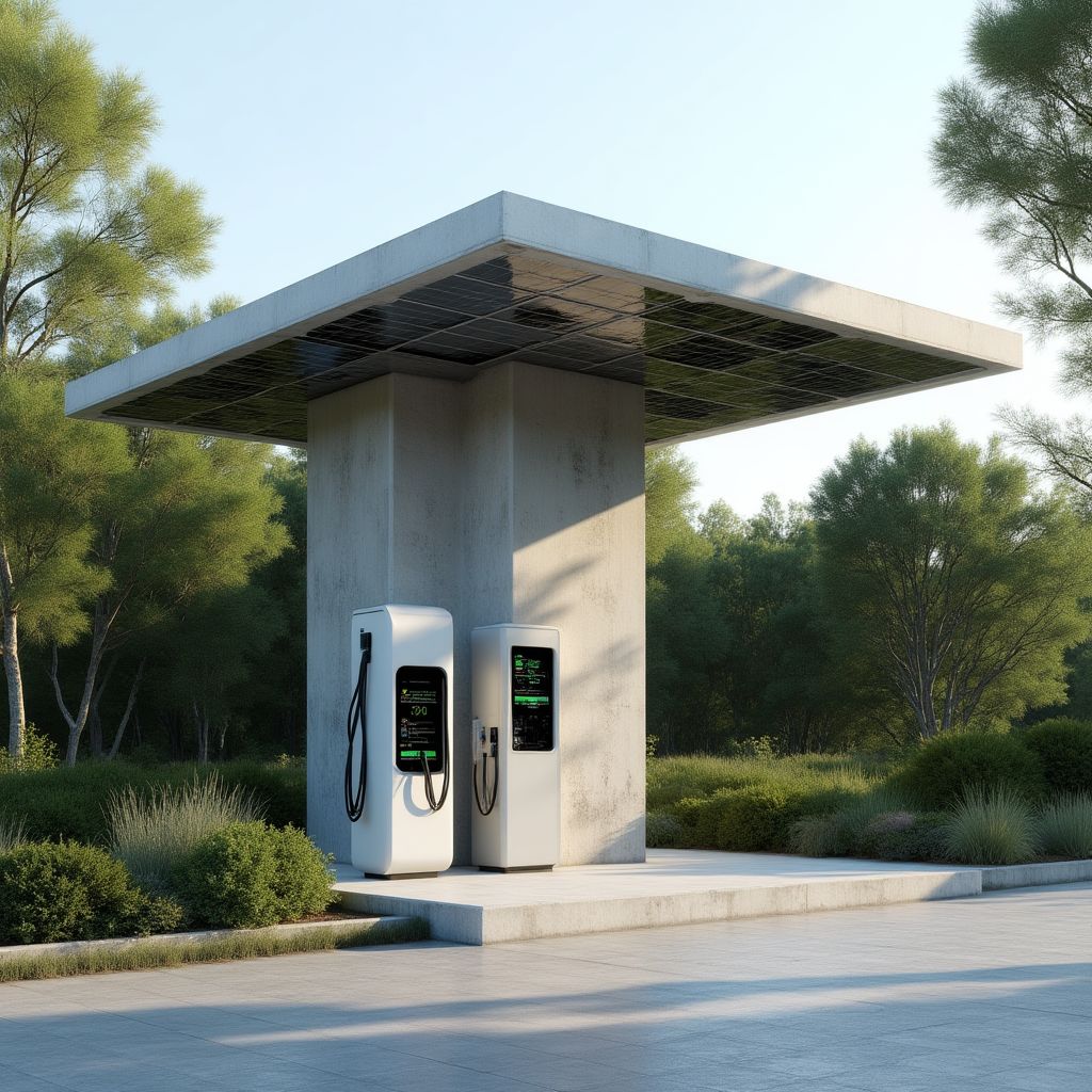 Estación de carga eléctrica sostenible